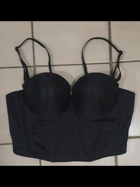 Triumph International Black Longline Strap Bra / Bustier (36A / 80A)